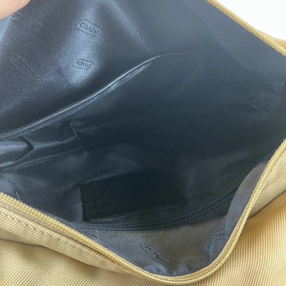 Coach Unisex Mercer‎ Y2K Twill Tan Black Messenger Shoulder Nylon Crossbody Bag